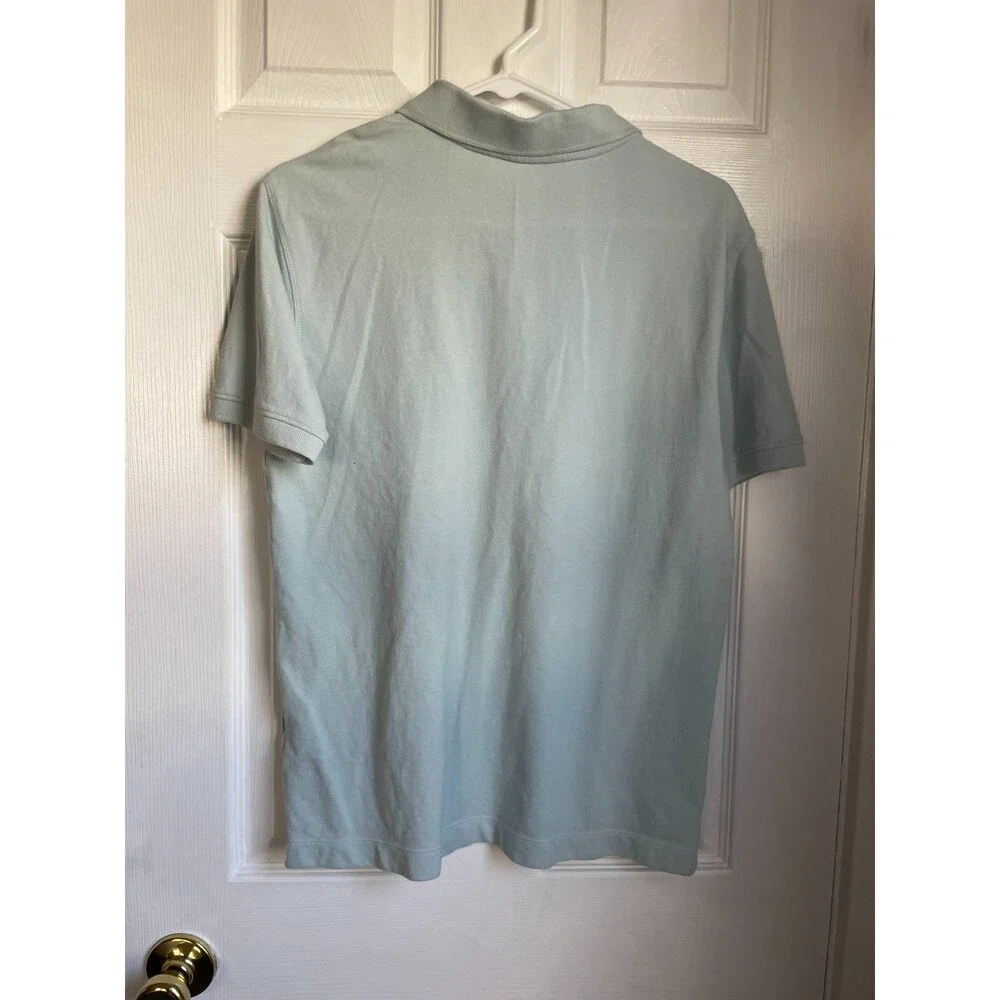BANANA REPUBLIC MEN SLIM FIT PIQUE POLO SHIRT Size M light blue short sleeve